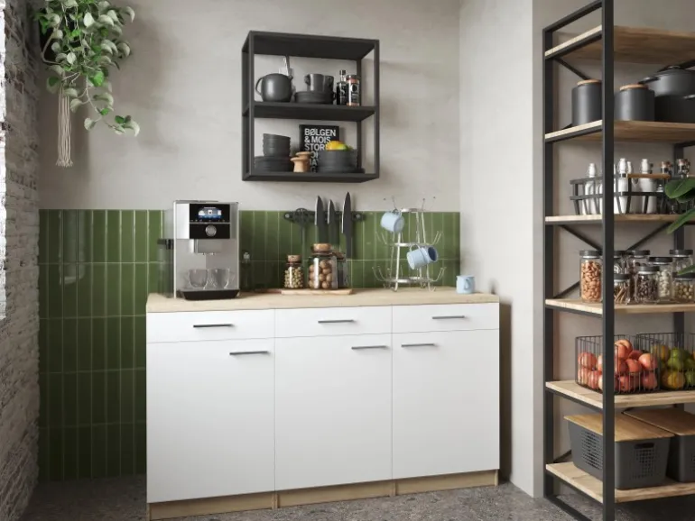Respekta Küchenmöbel-Set 13 Merle 150 cm Weiß