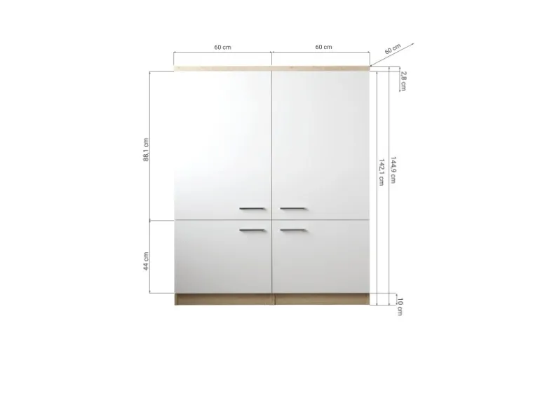 Respekta Küchenmöbel-Set 11 Merle 120 cm Weiß