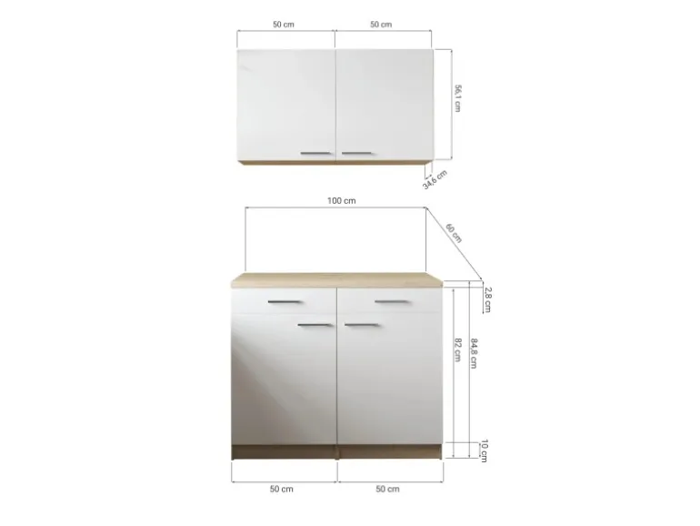 Respekta Küchenmöbel-Set 10 Merle 100 cm Schwarz