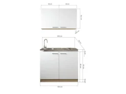 Respekta Küchenmöbel-Set 6 Merle 100 cm Weiß