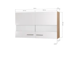 Respekta Küchen-Oberschrank Merle 100 cm Weiß