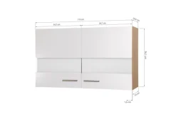 Respekta Küchen-Oberschrank Merle 110 cm Weiß