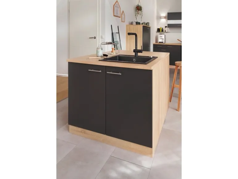 Respekta Küchen-Spülenunterschrank Merle 100 cm Grau