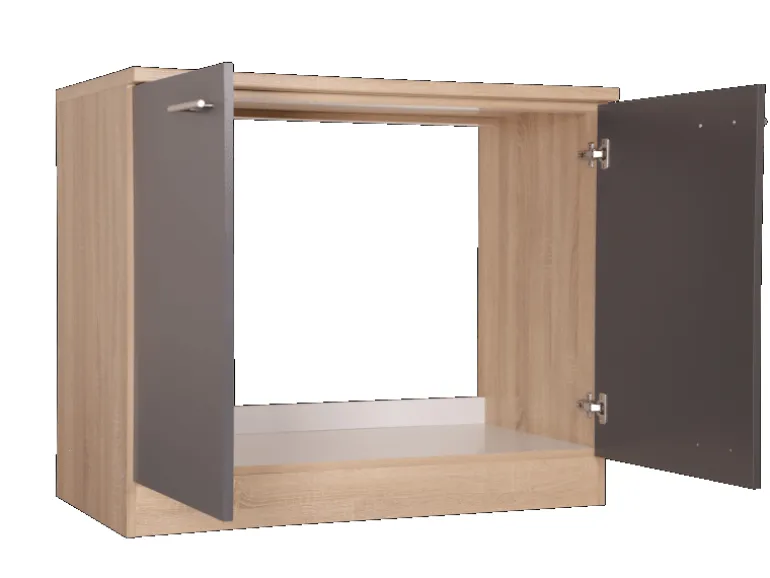 Respekta Küchen-Spülenunterschrank Merle 100 cm Grau
