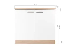 Respekta Küchen-Spülenunterschrank Merle 100 cm Grau