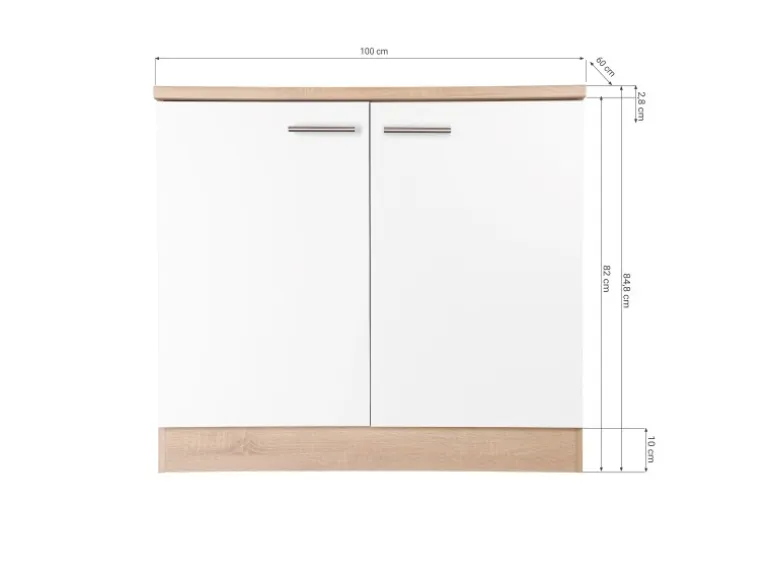 Respekta Küchen-Spülenunterschrank Merle 100 cm Grau