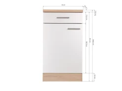 Respekta Küchen-Unterschrank Merle 50 cm Grau