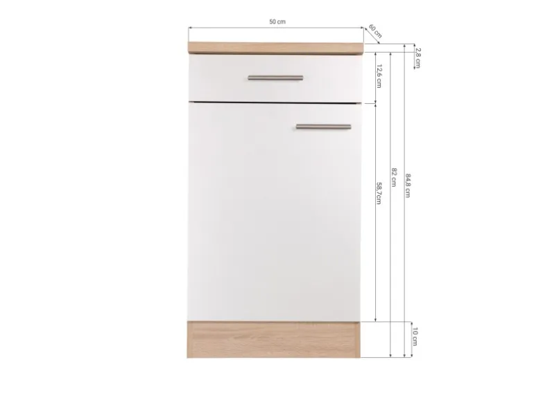 Respekta Küchen-Unterschrank Merle 50 cm Weiß