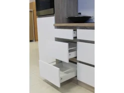 Respekta Küchenzeile GLRP370HWWM Grifflos 370 cm Weiß matt