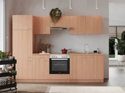 Respekta Küchenzeile KB270BBEC 270 cm Buche Nachbildung