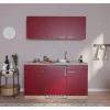 Respekta Küchenzeile KB150ESR 150 cm Rot-Eiche Sägerau