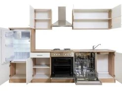 Respekta Küchenzeile KB280ESW 280 cm Weiß-Eiche Sägerau Nachbildung