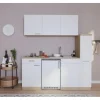 Respekta Küchenzeile KB180ESW 180 cm Weiß-Eiche Sonoma Sägerau Nachbildung