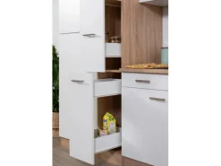 Respekta Küchenzeile KB300ESWCGKE 300 cm Weiß-Eiche Sägerau Nachbildung