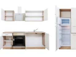 Respekta Küchenzeile KB300ESWCGKE 300 cm Weiß-Eiche Sägerau Nachbildung