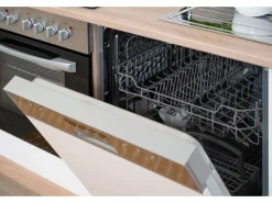 Respekta Küchenzeile KB280ESWCGKE 280 cm Weiß-Eiche Sägerau Nachbildung