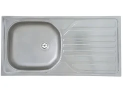 Respekta Küchenzeile KB195EYSMIC 195 cm Schwarz-Eiche York Nachbildung