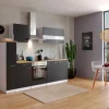 Respekta Küchenzeile KB240WSC 240 cm Schwarz-Weiß