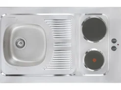 Respekta Küchenzeile MK100ESS 100 cm Schwarz-Eiche Sägerau Nachbildung