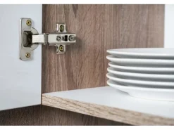 Respekta Küchenzeile ohne E-Geräte 330 cm Weiß Seidengl.-Eiche York