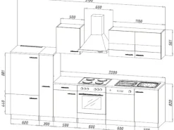 Respekta Küchenzeile ohne E-Geräte 310 cm Schwarz-Eiche Sägerau