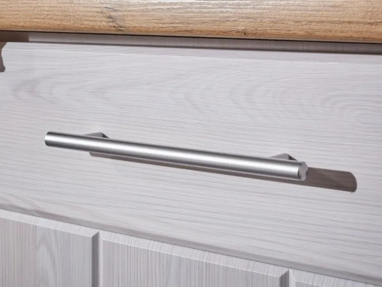 Respekta Landhaus Küchenzeile Anton 310 cm mit Kücheninsel Lärche Weiß
