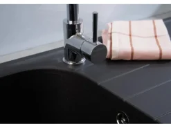 Respekta  Massivgranit-Einbauspüle Orlando 100 cm x 50 cm Schwarz