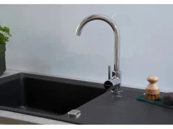 Respekta  Massivgranit-Einbauspüle Columbia 100 cm x 50 cm Schwarz