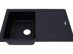Respekta  Massivgranit-Einbauspüle Columbia 78 cm x 50 cm Schwarz