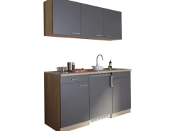 Respekta Miniküche KB150ESG 150 cm Grau