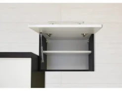 Respekta Premium Inselküche 310 cm Weiß Hochglanz-Eiche Grau