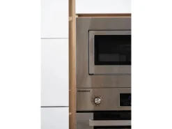 Respekta Premium Küchenzeile Grifflos 445 cm Grau Hochglanz-Eiche Sägerau