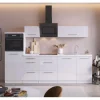 Respekta Premium Küchenzeile RP280HWW42060BS 280 cm Hochglanz Weiß