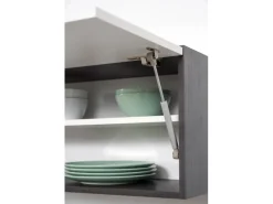Respekta Premium Winkelküche RP290ESC 290 x 200 cm Schwarz Hochglanz-Eiche Grau