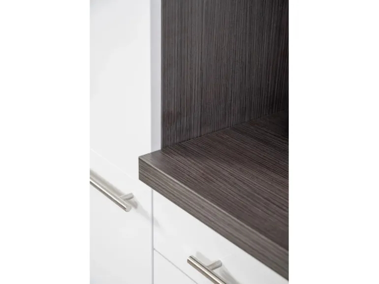 Respekta Premium Winkelküche RP290EWC 290 x 200 cm Weiß Hochglanz-Eiche Grau