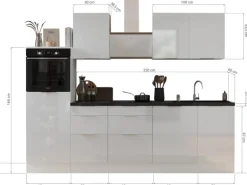 Respekta Selection Küchenzeile Elisabeth RS280HGGH 280 cm Grau