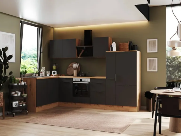 Respekta Selection Winkelküche Elisabeth RSL310AGH 310 cm Grau-Artisan Eiche Nb.