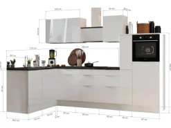 Respekta Selection Winkelküche Elisabeth RSL310HGWH 310 cm Weiß-Grau
