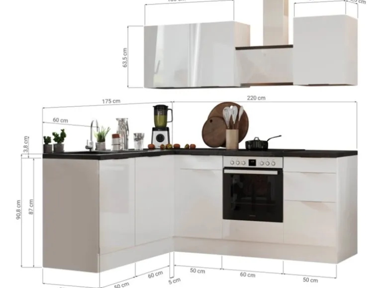 Respekta Selection Winkelküche Elisabeth RSL220WWH 220 cm Weiß
