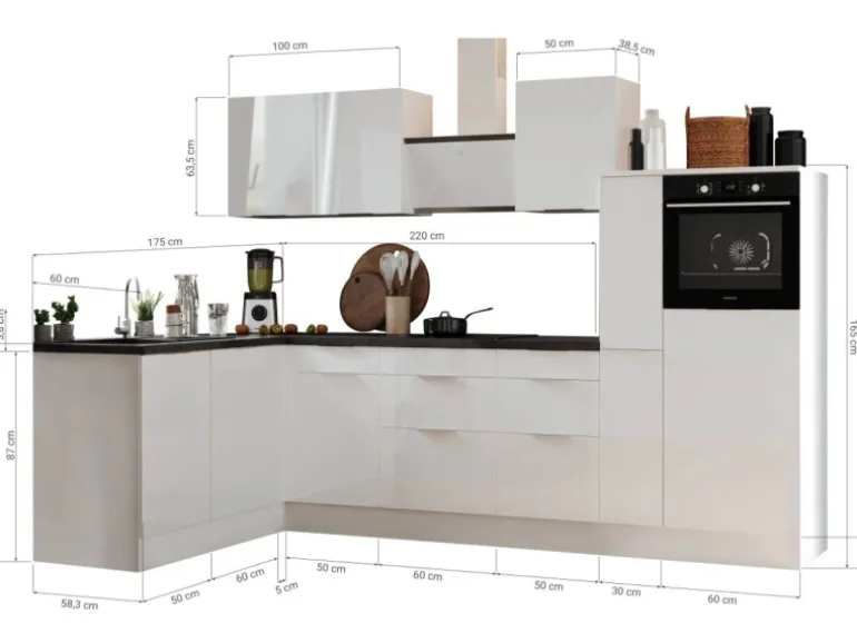 Respekta Selection Winkelküche Elisabeth RSL310HGGH 310 cm Grau