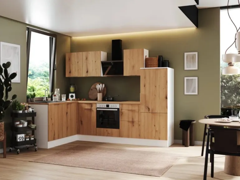 Respekta Selection Winkelküche Elisabeth RSL280WAH 280 cm Artisan Eiche Nb.-Weiß