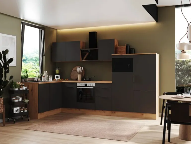 Respekta Selection Winkelküche Elisabeth RSL340AGH 340 cm Grau-Artisan Eiche Nb.