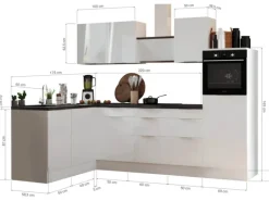 Respekta Selection Winkelküche Elisabeth RSL280HGWH 280 cm Weiß-Grau