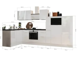 Respekta Selection Winkelküche Elisabeth RSL370WGH 370 cm Grau-Weiß