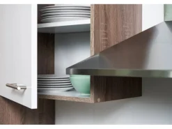 Respekta Winkelküche 310 cm Grau Seidenglanz-Eiche York Nachbildung