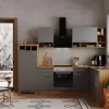 Respekta Winkelküche BEKBL280EGC 280 x 172 cm Grau-Wildeiche Nachbildung