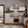 Respekta Winkelküche BEKBL280EWC 280 x 172 cm Weiß-Wildeiche Nachbildung