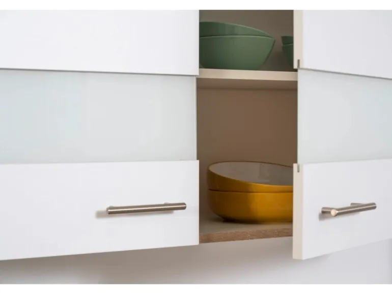 Respekta Winkelküche KBL310ESWSC 310 cm Weiß Sonoma Eiche Sägerau Nachbildung