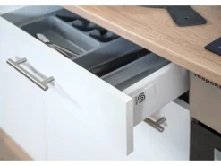 Respekta Winkelküche KBL310ESWSC 310 cm Weiß Sonoma Eiche Sägerau Nachbildung