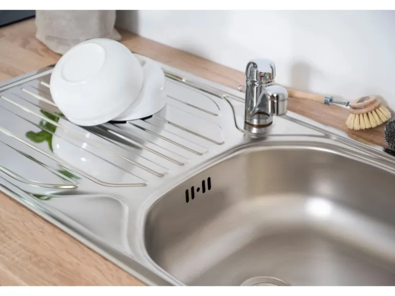Respekta Winkelküche KBL310ESWSC 310 cm Weiß Sonoma Eiche Sägerau Nachbildung